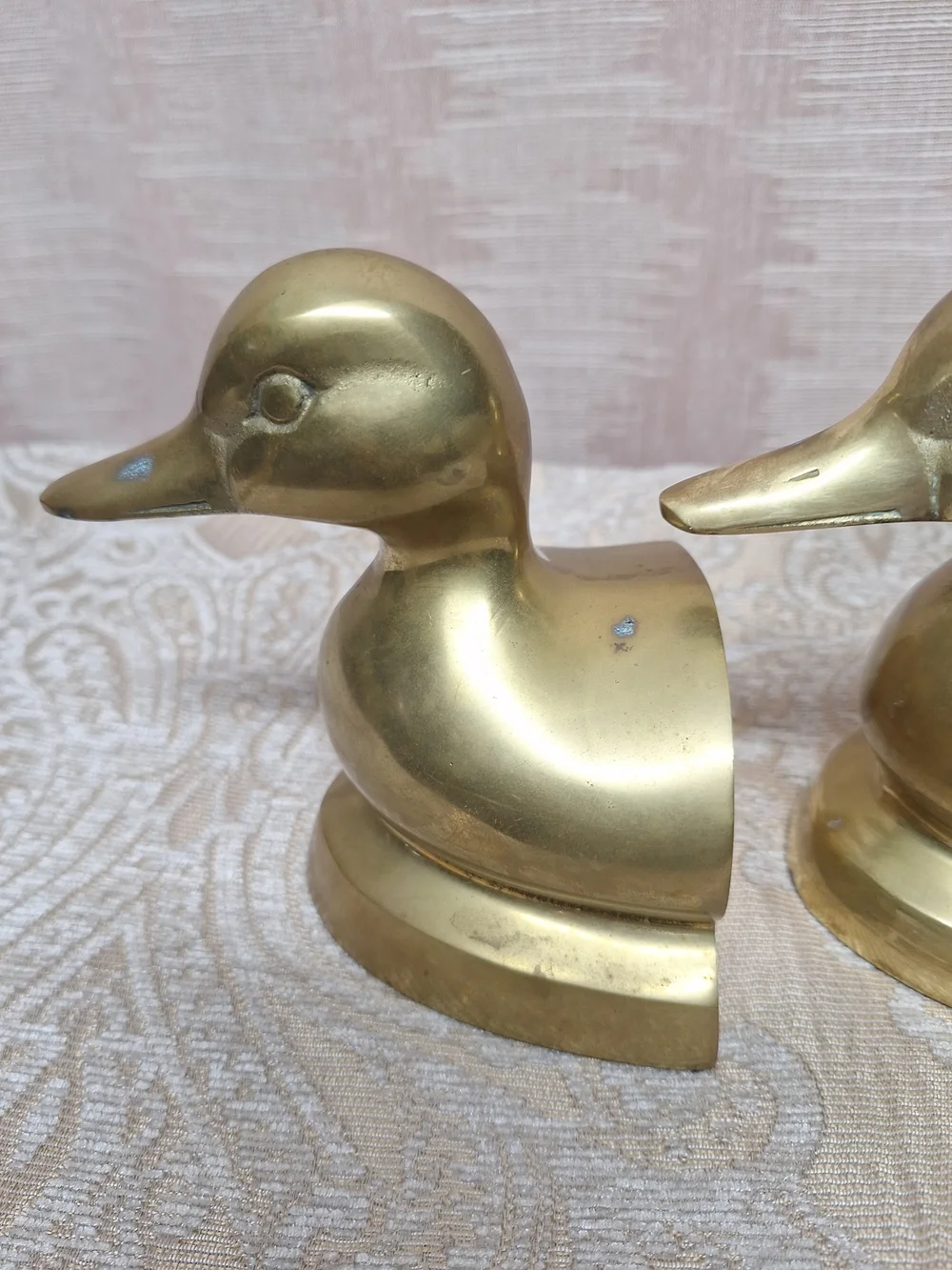 Brass Duck Figurine Pair - Vintage Decorative Ducks